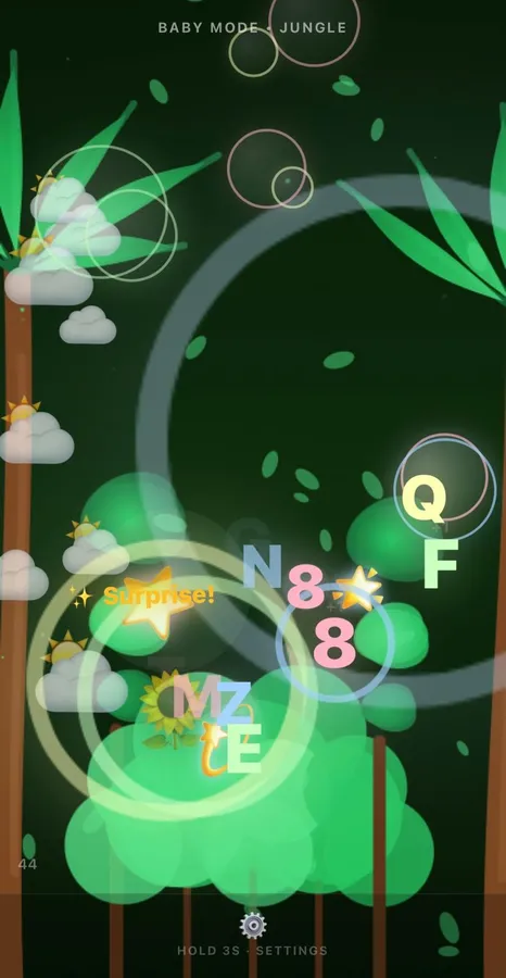 Little Taps on a phone: Jungle theme with letters and characters